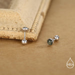 Natural Moss Agate Screw Back Earrings in Sterling Silver, 3mm, 4mm, 5mm and 6mm, Genuine Moss Agate Gemstone Stud