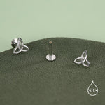 Sterling Silver Celtic Knot Flat-Back Studs, 16G 8mm Internally Threaded Flat Back Earrings