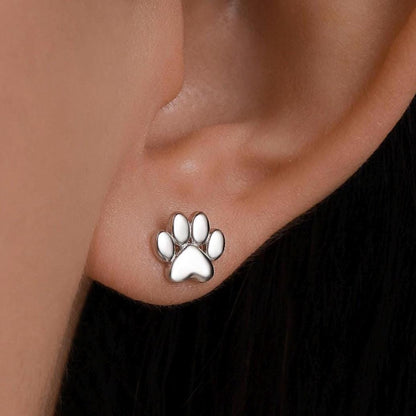 Very Tiny Paw Print Stud Earrings in Sterling Silver, Silver or Gold or Rose Gold, Pet Earrings, Dog Earrings, Cat Earrings