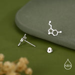 Happiness Molecules Serotonin Stud Earrings in Sterling Silver