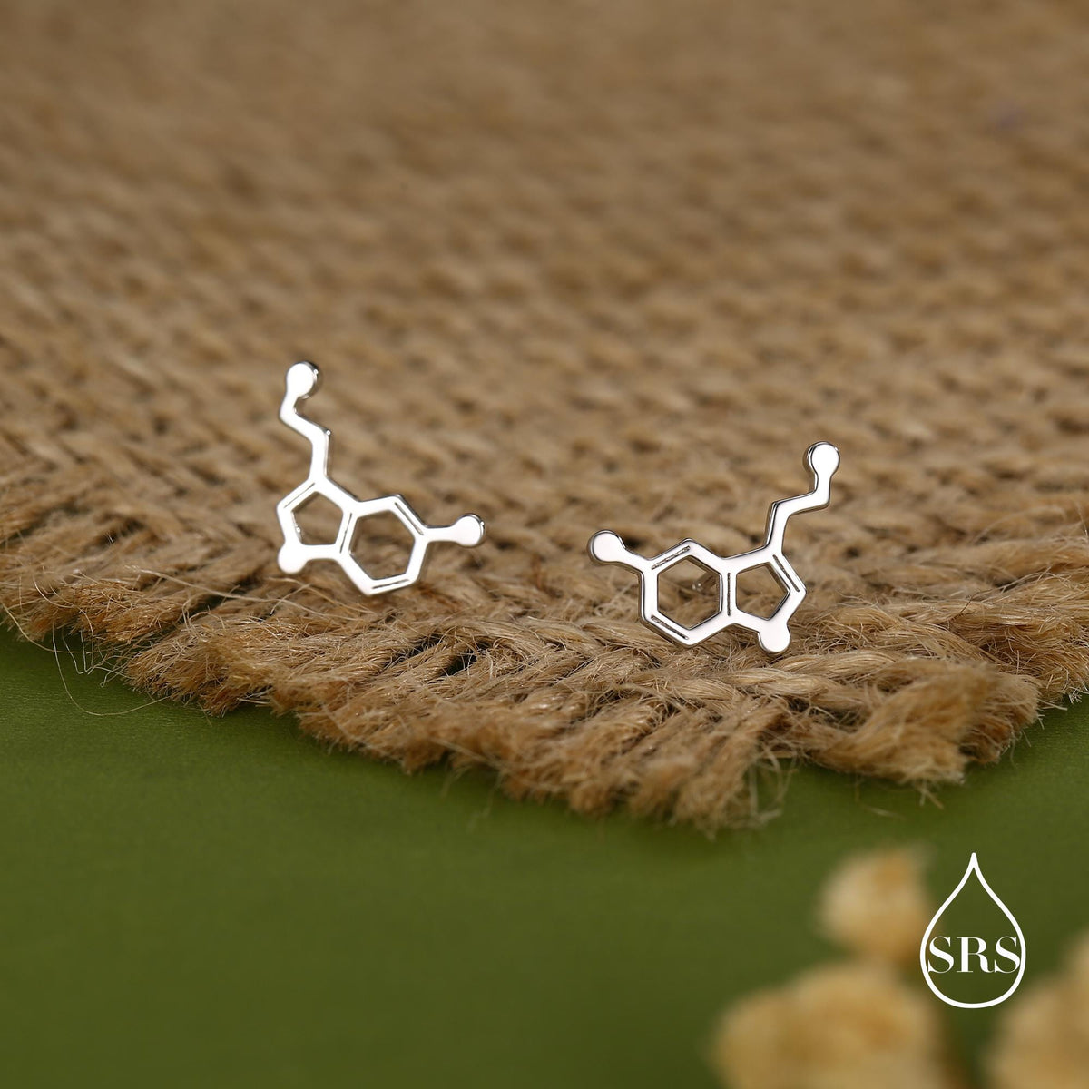 Happiness Molecules Serotonin Stud Earrings in Sterling Silver