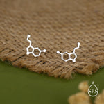 Happiness Molecules Serotonin Stud Earrings in Sterling Silver