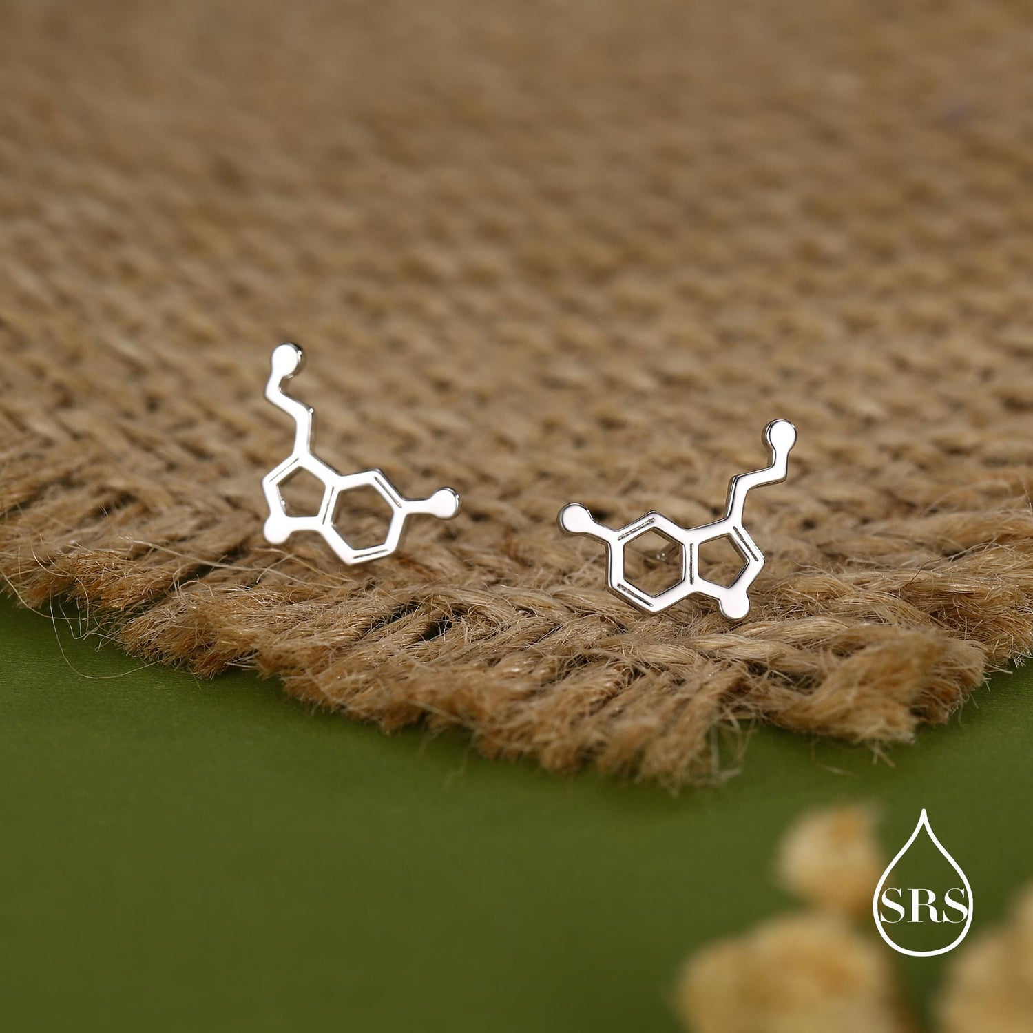 Happiness Molecules Serotonin Stud Earrings in Sterling Silver