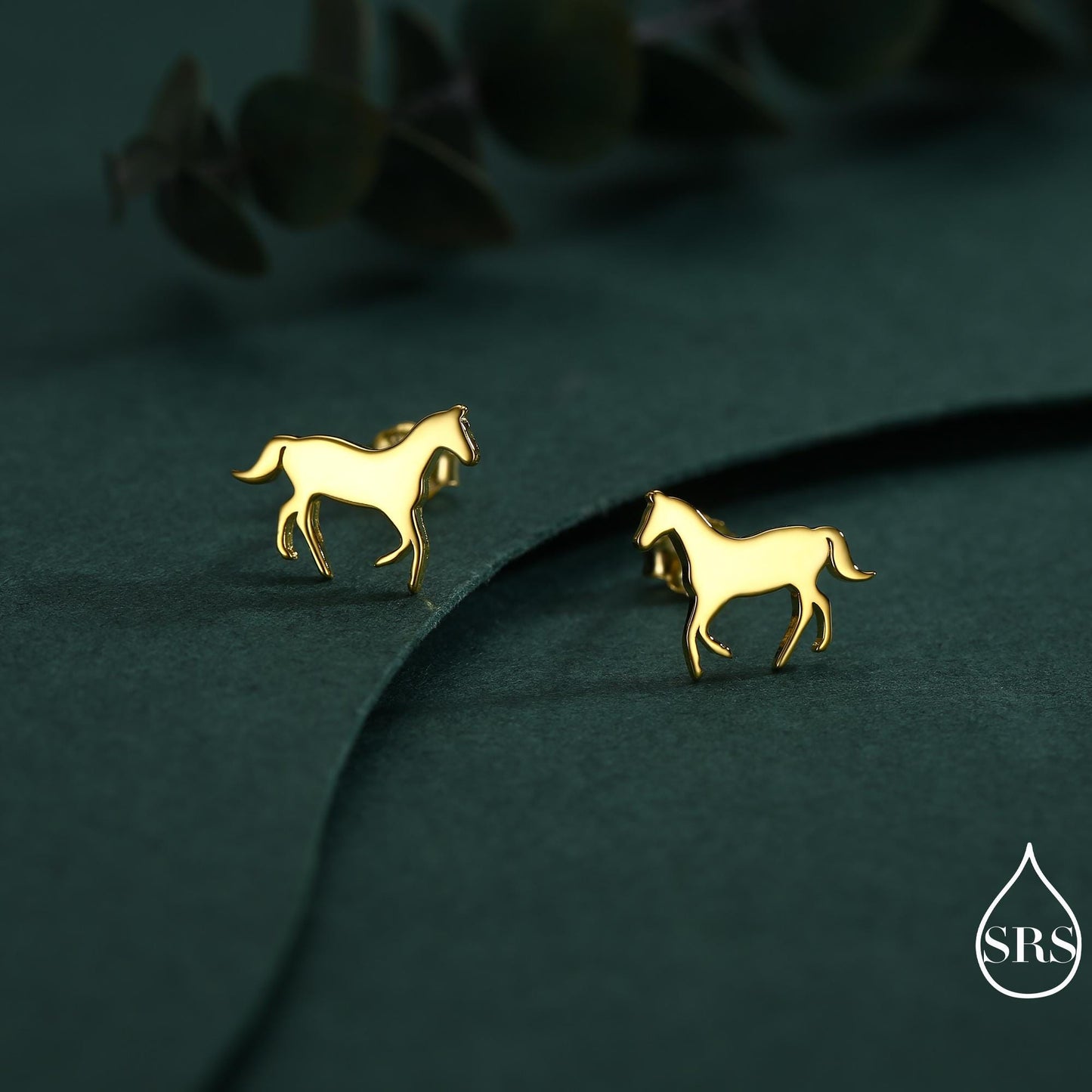 Little Galloping Horse Stud Earrings in Sterling Silver, Cute Fun Animal, Jewelry Gift for Her, Animal Lover, Nature Inspired