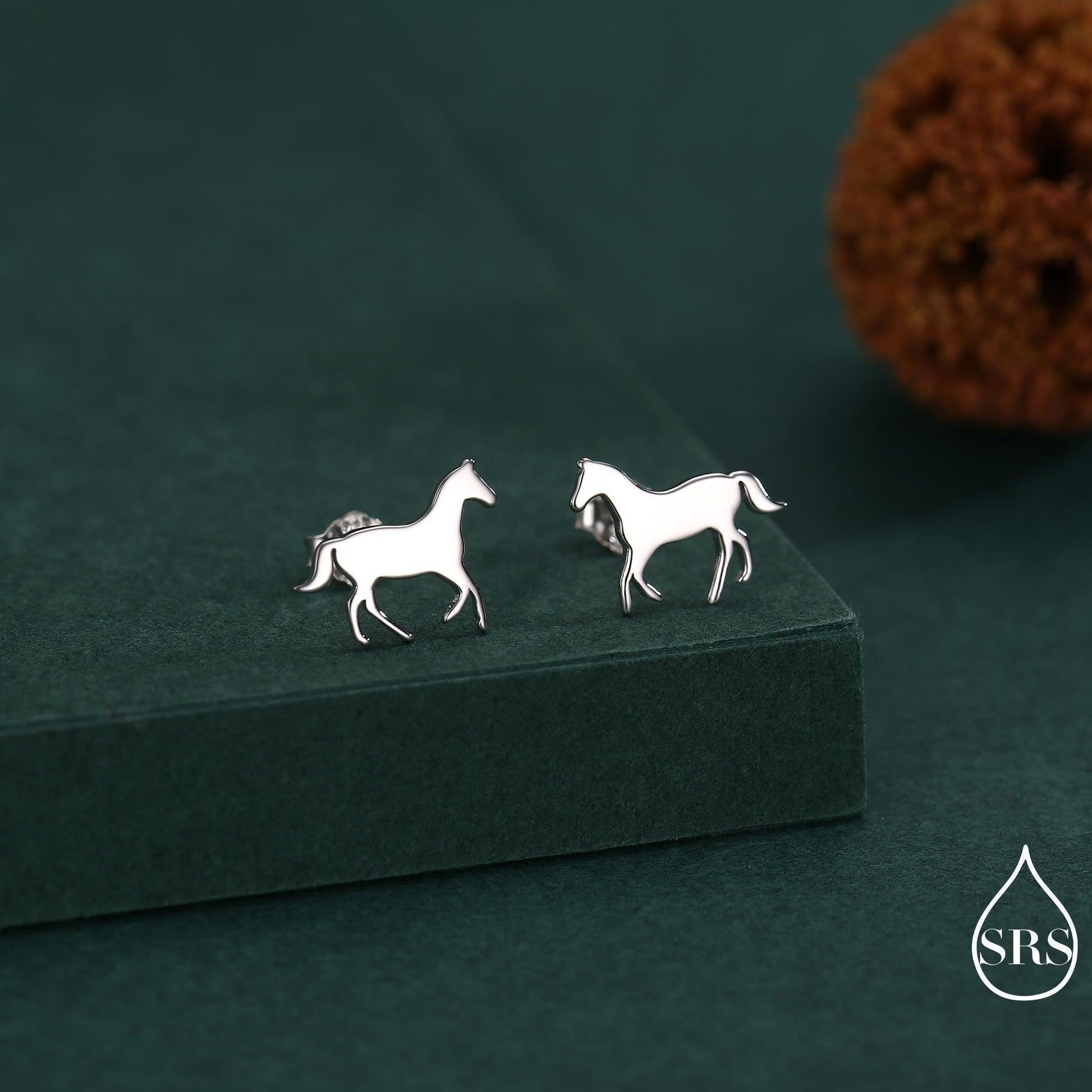 Little Galloping Horse Stud Earrings in Sterling Silver, Cute Fun Animal, Jewelry Gift for Her, Animal Lover, Nature Inspired