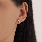 Sterling Silver Angel Wing 16G Flat Back Labret Earrings