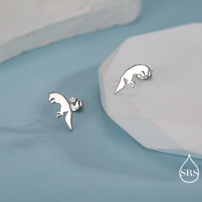 Jumping Fox Stud Earrings in Sterling Silver, Pouncing Fox Earrings, Nature Inspired Animal Earrings