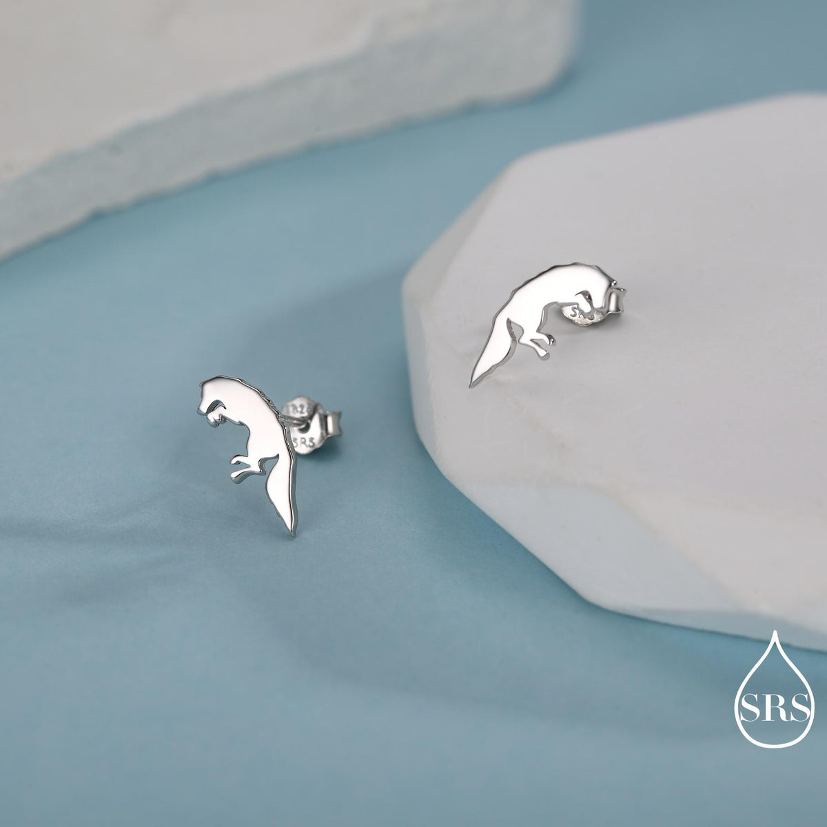 Jumping Fox Stud Earrings in Sterling Silver, Pouncing Fox Earrings, Gold or Rose Gold Finish, Nature Inspired Animal Earrings