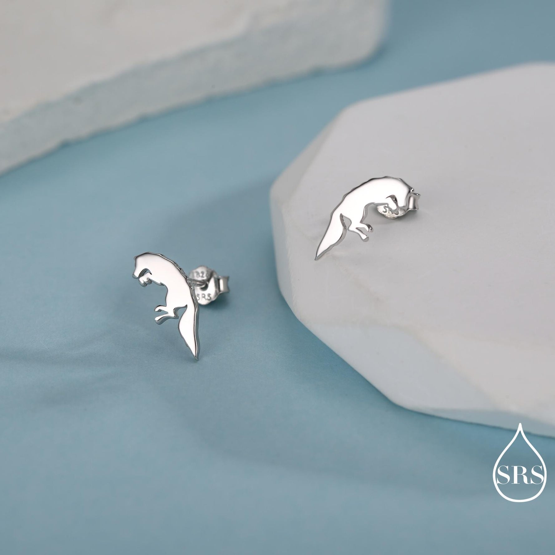 Jumping Fox Stud Earrings in Sterling Silver, Pouncing Fox Earrings, Gold or Rose Gold Finish, Nature Inspired Animal Earrings