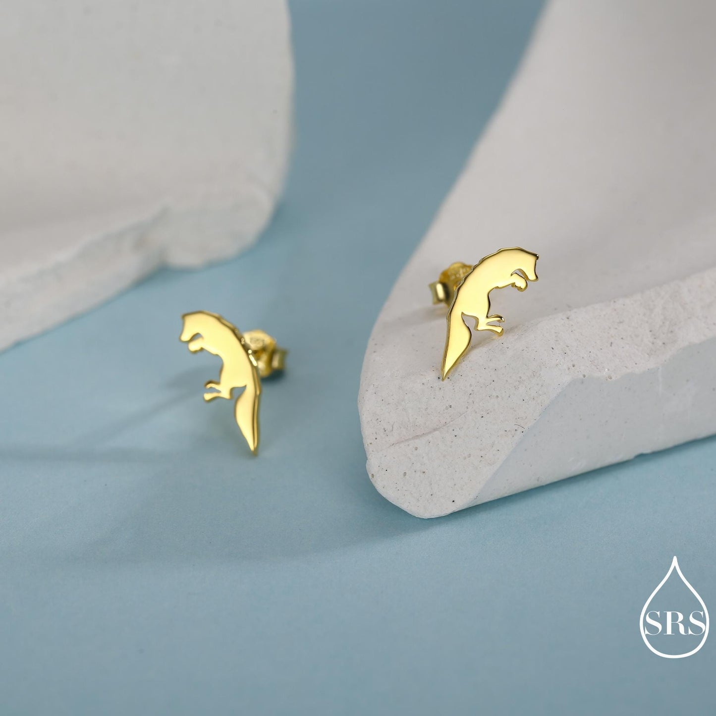 Jumping Fox Stud Earrings in Sterling Silver, Pouncing Fox Earrings, Nature Inspired Animal Earrings