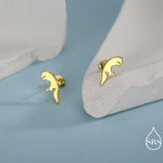 Jumping Fox Stud Earrings in Sterling Silver, Pouncing Fox Earrings, Gold or Rose Gold Finish, Nature Inspired Animal Earrings