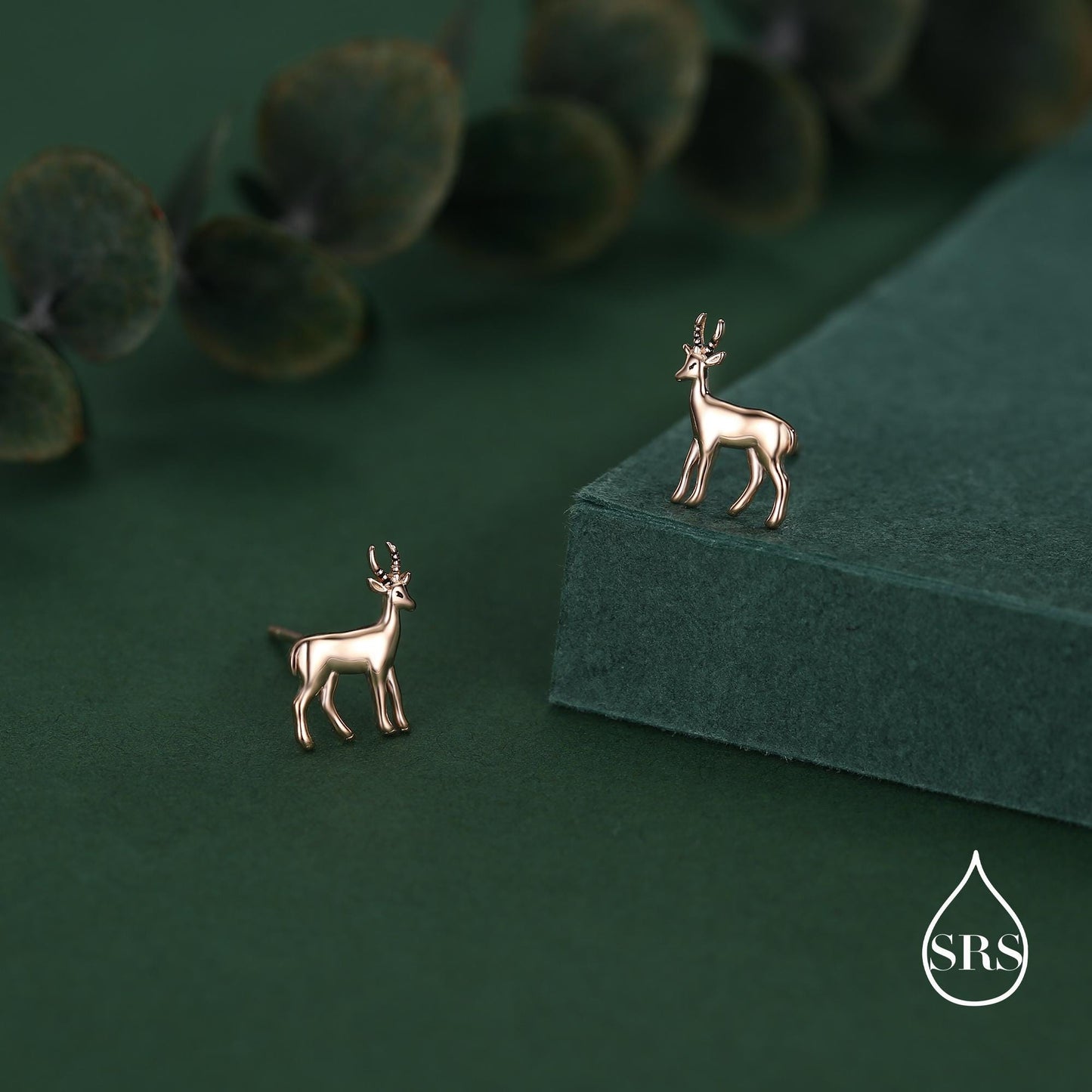 Sterling Silver Antelope / Deer / Gazelle Stud Earrings