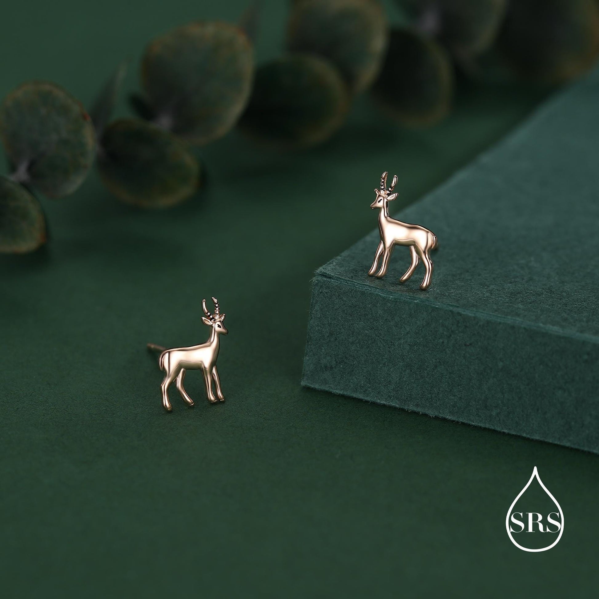 Sterling Silver Antelope / Deer / Gazelle Stud Earrings
