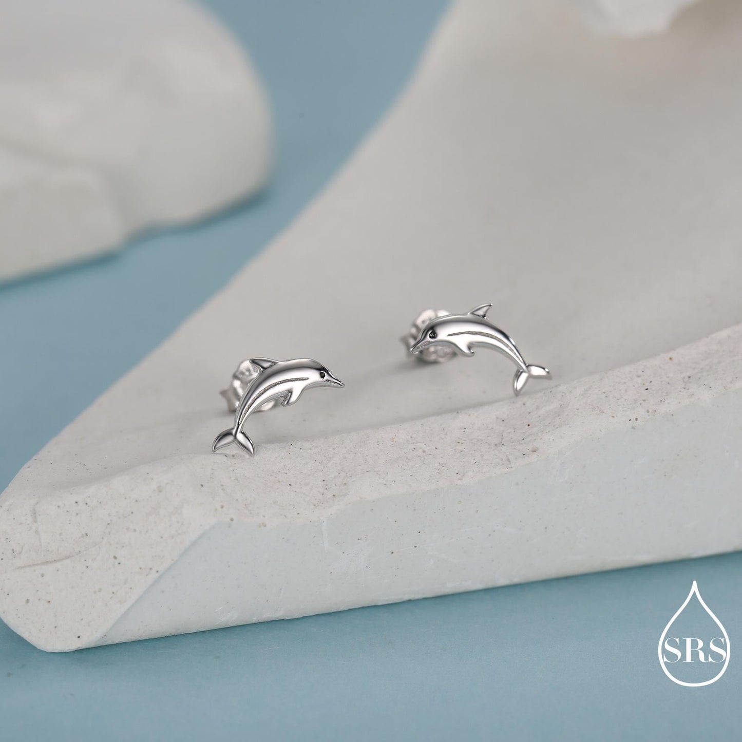 Tiny Dolphin Stud Earrings in Sterling Silver, Also in Gold or Rose Gold, Dolphin Earrings, Nature Inspired Animal Earrings