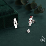 Sterling Silver Mismatched Nutcracker Stud Earrings - Two Styles - Silver or Gold Finish - Enamel Nutcracker Style Earrings