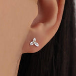 Mismatched Robin Bird and Holly Stud Earrings in Sterling Silver, Asymmetric Christmas Bird Earrings, Nature Inspired Earrings