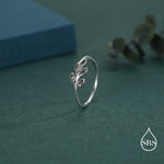 Sterling Silver Olive Branch Ring with Moss Agate, Silver or Gold, US 5 - 8 Olive Leaf Ring, Botanical Ring