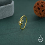 Sterling Silver Olive Branch Ring with Moss Agate, Silver or Gold, US 5 - 8 Olive Leaf Ring, Botanical Ring