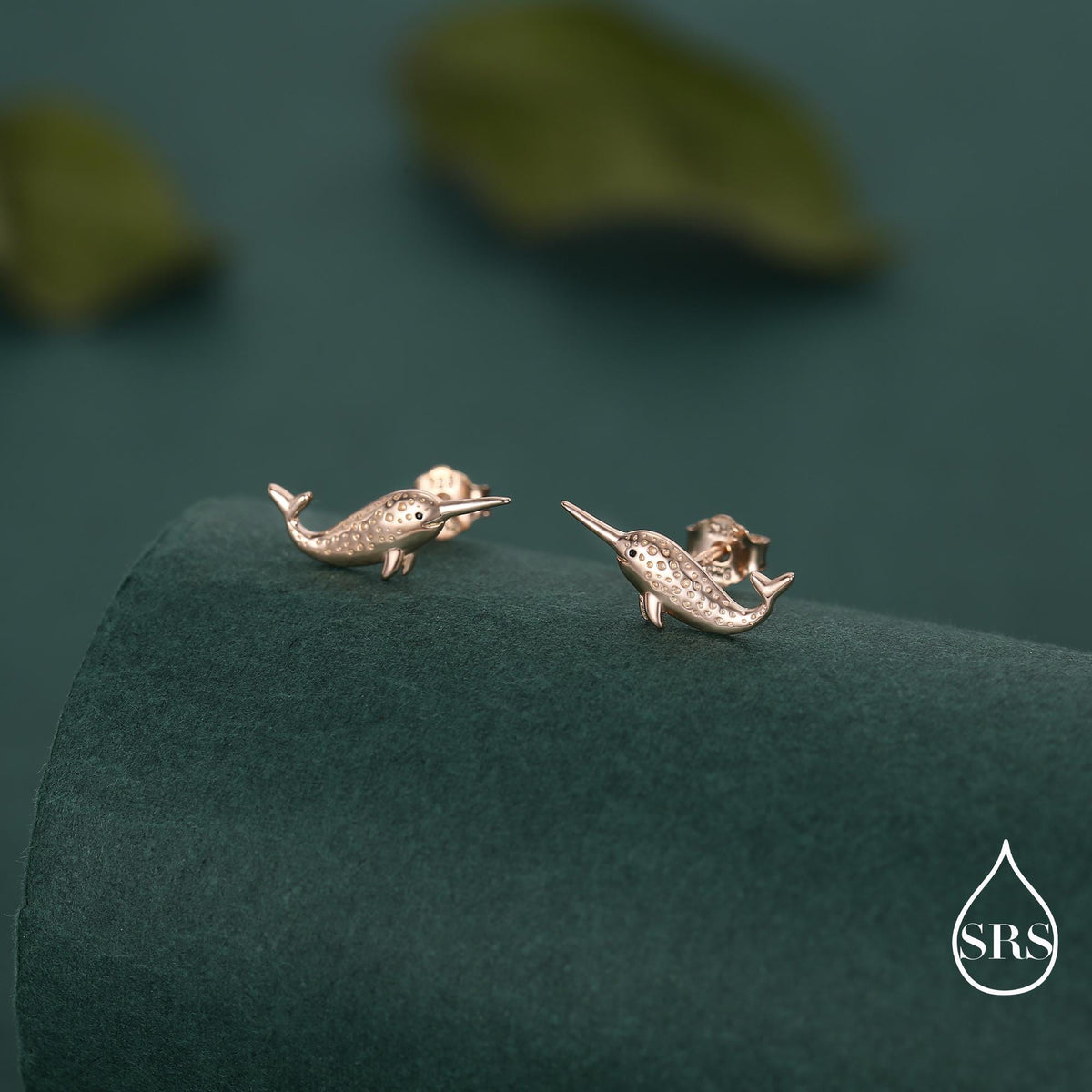 Tiny Narwhal Unicorn Whale Stud Earrings in Sterling Silver, Gift for Her, Animal Lover, Nature Inspired, Nautical Ocean