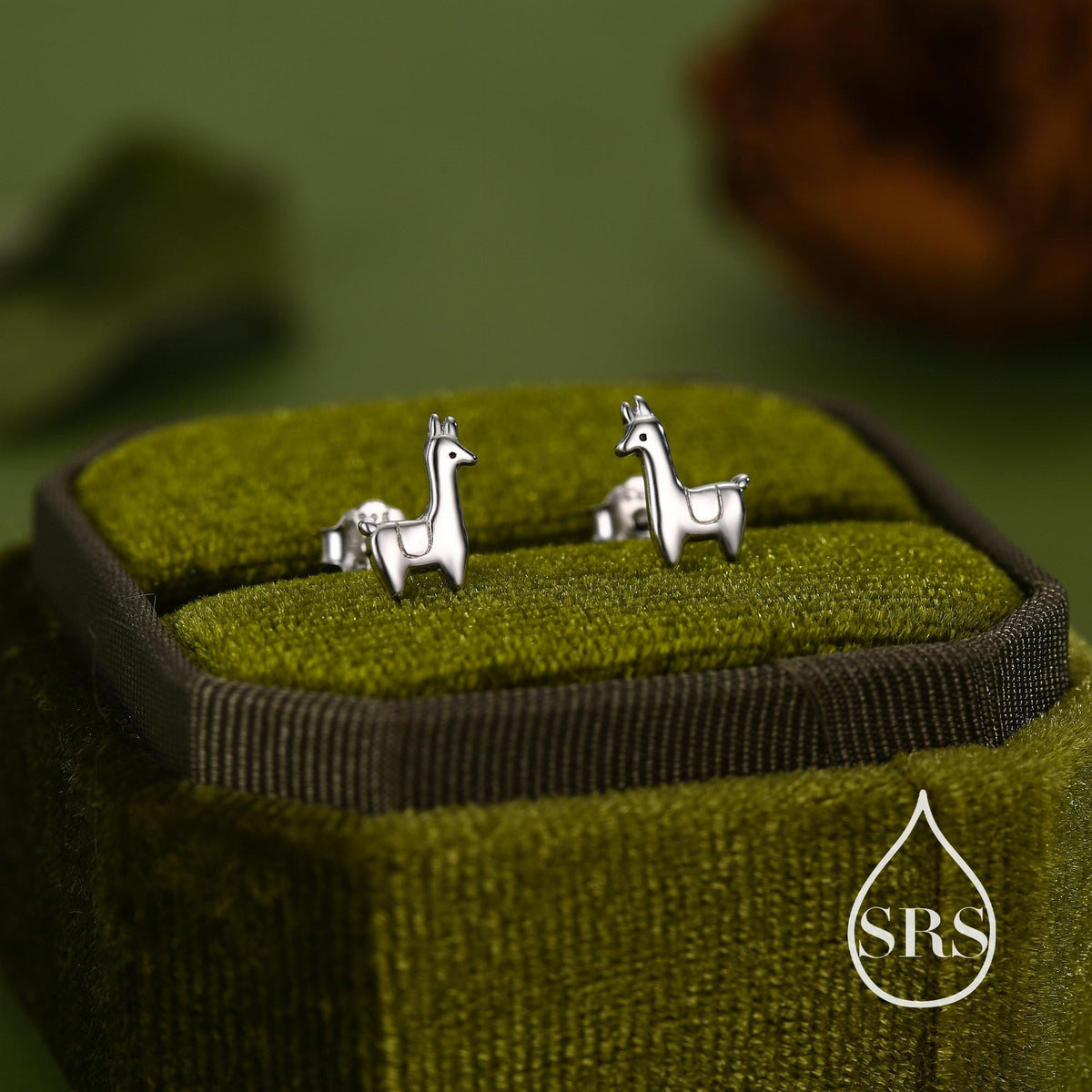 Tiny Llama Stud Earrings in Sterling Silver, Alpaca Sheep Earrings, Nature Inspired Animal Earrings