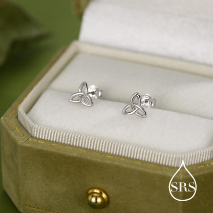 Sterling Silver Small Trinity Knot Stud Earrings, Celtic Irish Trinity Infinity Jewellery