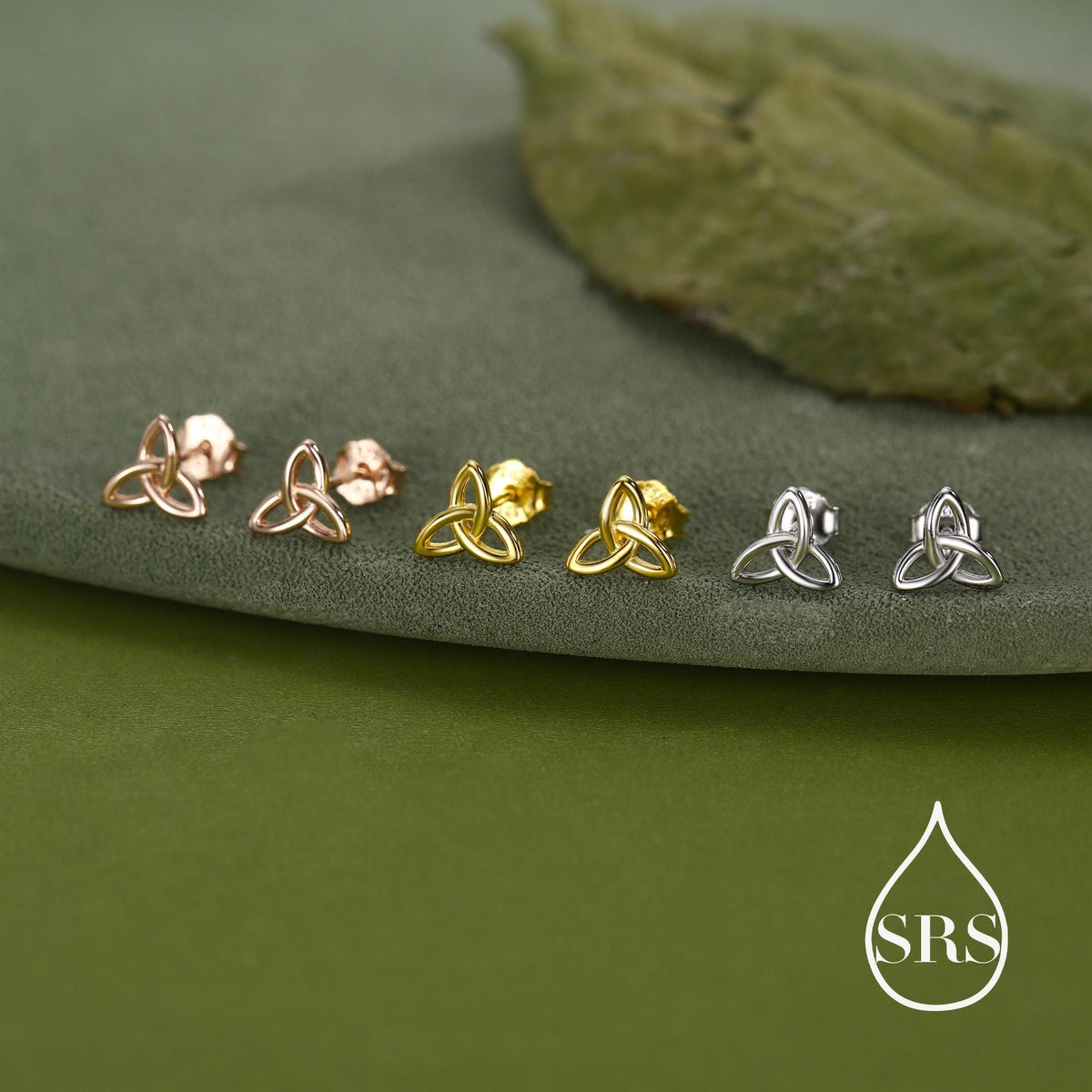 Sterling Silver Small Trinity Knot Stud Earrings, Celtic Irish Trinity Infinity Jewellery