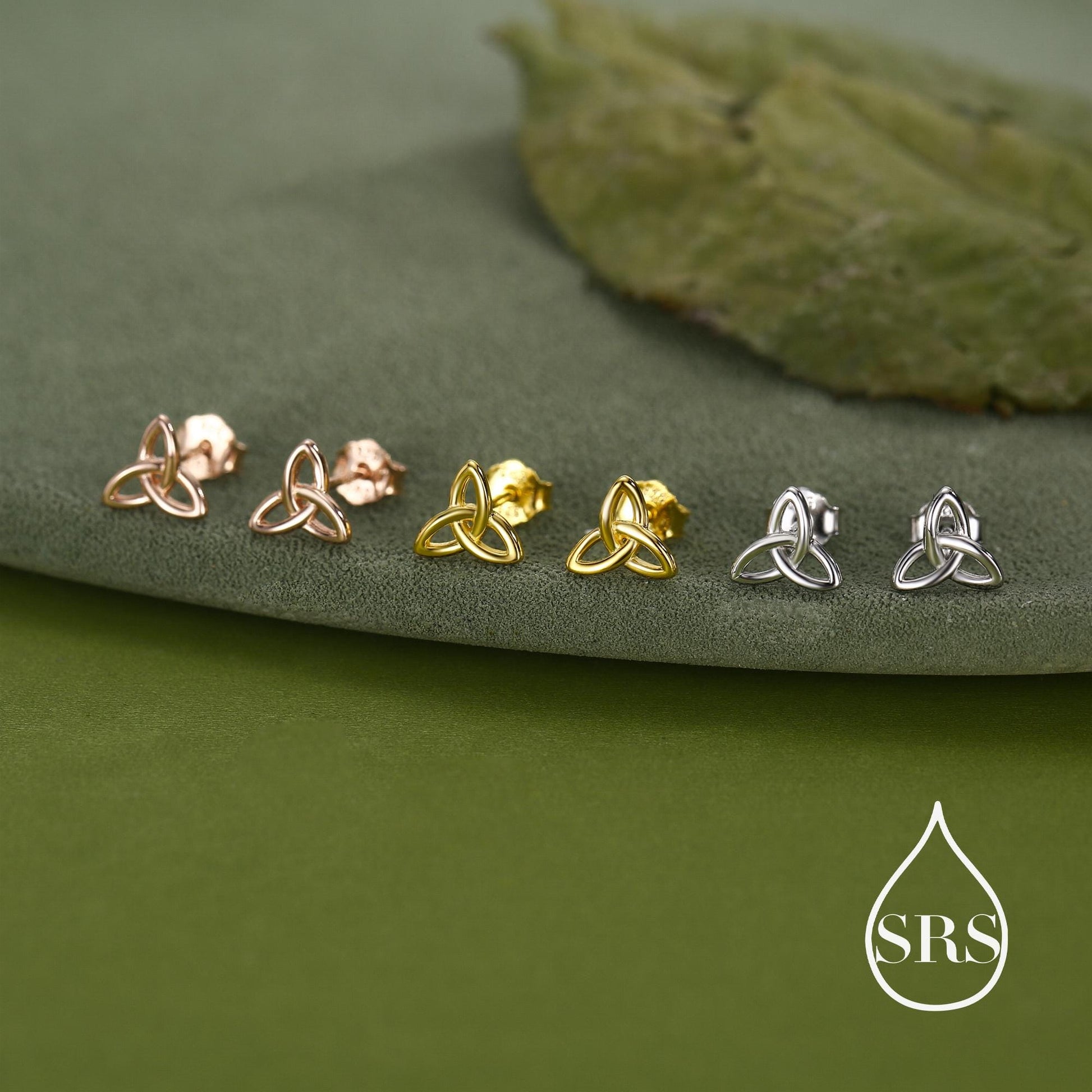 Sterling Silver Small Trinity Knot Stud Earrings, Celtic Irish Trinity Infinity Jewellery