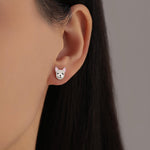 French Bulldog Stud Earrings in Sterling Silver - Solid Silver Dog Stud Earrings -Pet Lover - Cute, Fun, Whimsical