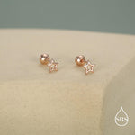 Tiny Open Star Screw Back Earrings in Sterling Silver
