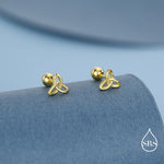 Sterling Silver Trinity Knot 18g Ball Back Screw Back Earrings