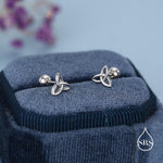 Sterling Silver Trinity Knot 18g Ball Back Screw Back Earrings