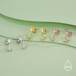 Sterling Silver Neuron 18G Screw Back Stud Earrings