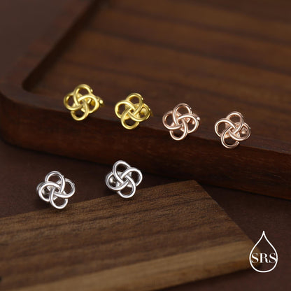 Sterling Silver Celtic Knot 18g Screw Back Stud Earrings UK