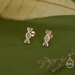 DNA Molecular Structure Flat Back Earrings, 16G 8mm Internally Threaded Earrings,Quirky Science Jewellery