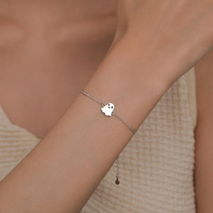 Sterling Silver Ghost Charm Bracelet