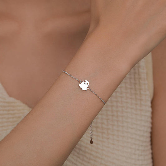 Sterling Silver Ghost Charm Bracelet