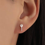 Extra Tiny Key Stud Earrings in Sterling Silver, Silver, Gold or Rose Gold, Small Key Earrings, Stacking Earrings
