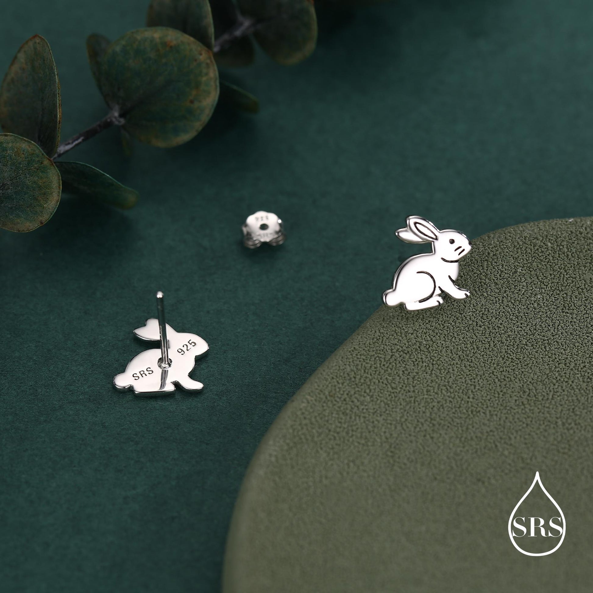 Sterling Silver Rabbit Stud Earrings