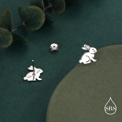 Sterling Silver Rabbit Stud Earrings