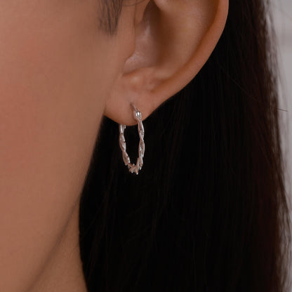Thorned Vine Sterling Silver Hoop Earrings