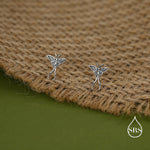 Lunar Moth Sterling Silver Stud Earrings with Oxidised Finish