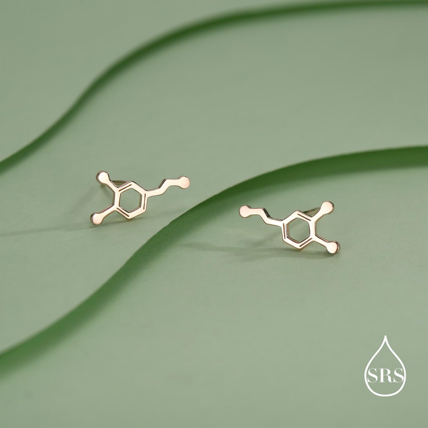 Happiness Molecules Dopamine Stud Earrings in Sterling Silver