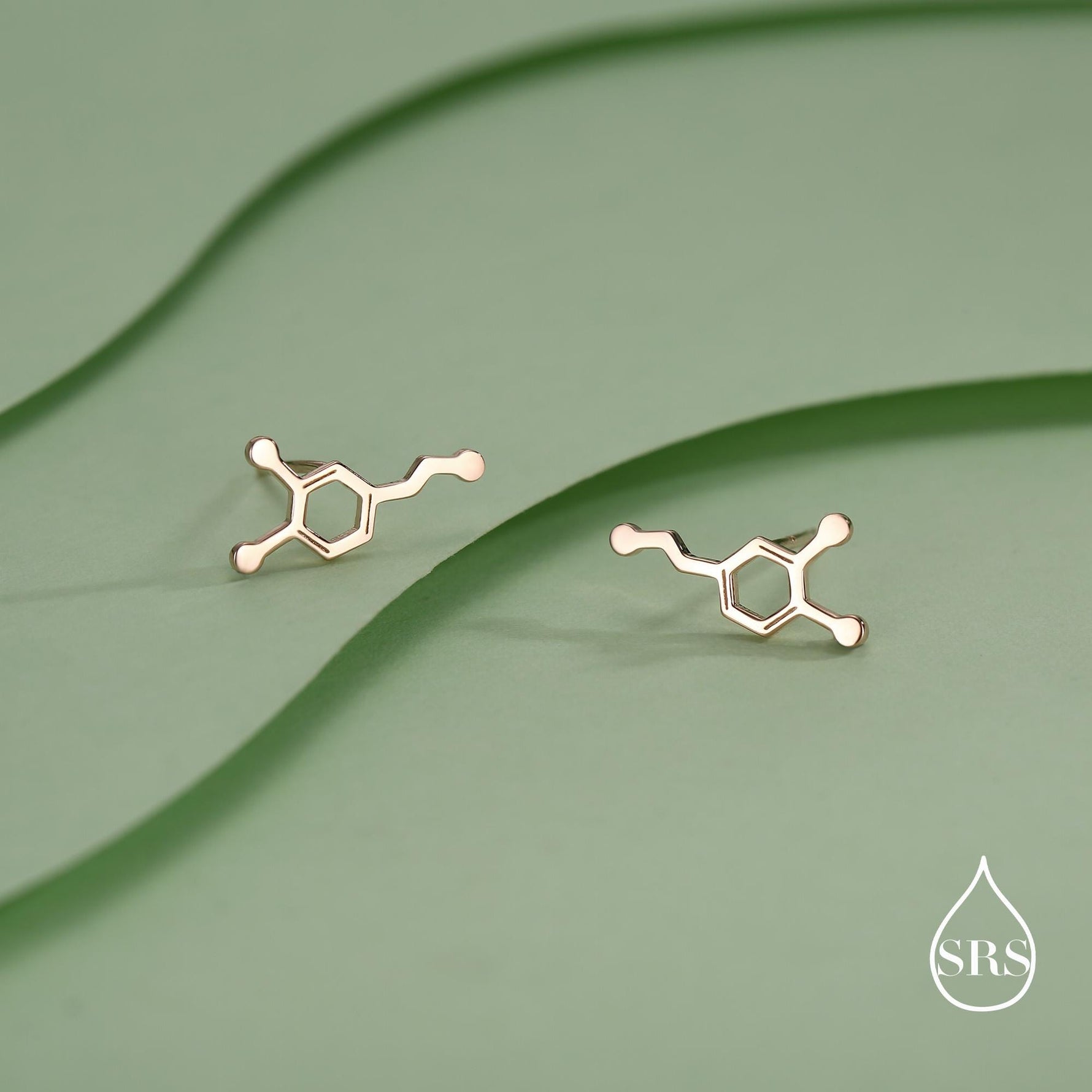 Happiness Molecules Dopamine Stud Earrings in Sterling Silver