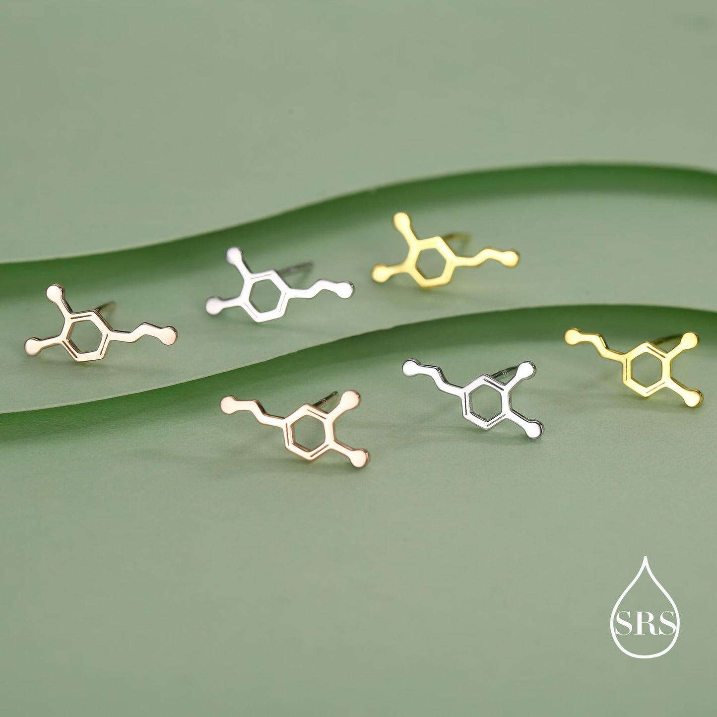 Happiness Molecules Dopamine Stud Earrings in Sterling Silver