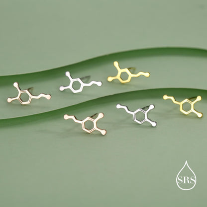 Happiness Molecules Dopamine Stud Earrings in Sterling Silver