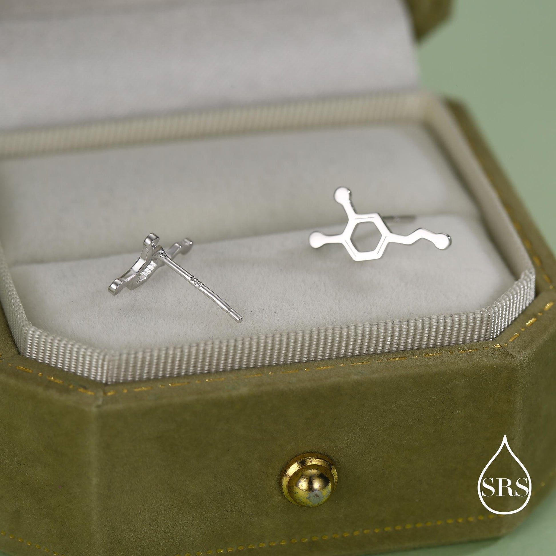 Happiness Molecules Dopamine Stud Earrings in Sterling Silver