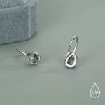 Sterling Silver Moss Agate Pear Drop Earrings