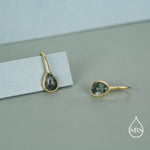 Sterling Silver Moss Agate Pear Drop Earrings