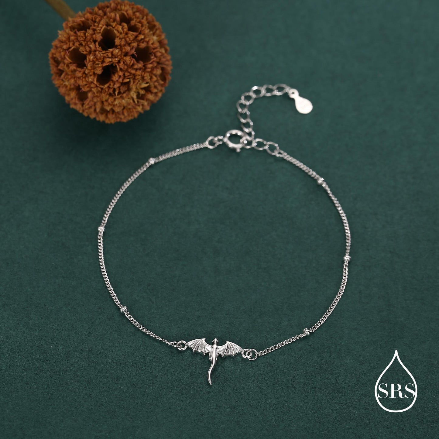 Sterling Silver Dragon Charm Bracelet