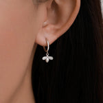 Dainty Sterling Silver Bumble Bee Huggie Hoops, Silver, Gold or Rose Gold, Honey Bee Hoop Earrings,